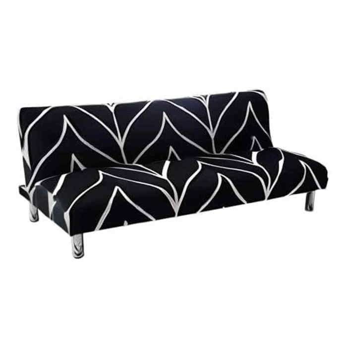 Housse canapé clic clac 3 places extensible lavable noir ajustable sans accoudoirs. ACCESSOIRES FABRICATION MAISON