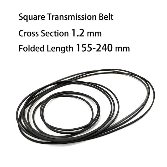 Lot De 50 Courroies Carrées En Caoutchouc Pour Magnétoscope, Lecteur Cassette - Longueurs 45 à 130 Mm | Pièces De Rechange - 9