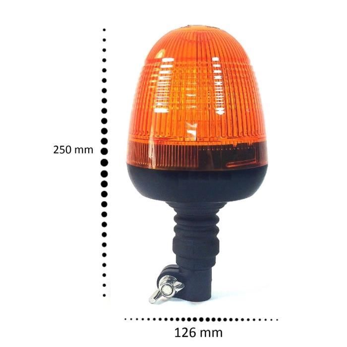 12-24V LED Lampe D'avertissement Gyrophare Base Flexible Auto Camion E-marque