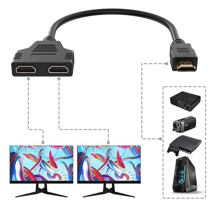 Basics Câble DisplayPort vers HDMI avec connecteurs plaqués or - 0,9  m, Noir, pour Télévision : : Informatique