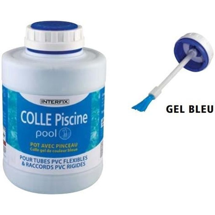 Colle INTERFIX INTERPLAST GEL BLEU POT avec pinceau 250ml pour tuyaux pvc souples flexibles et raccords rigides / Pool Piscine