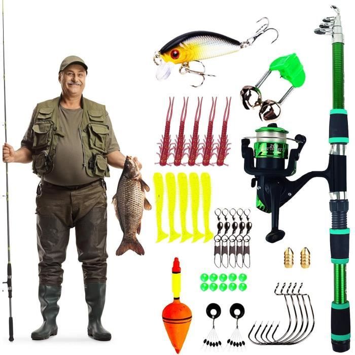 Canne à Pêche Pêche Kit Complet avec télescopique Canne