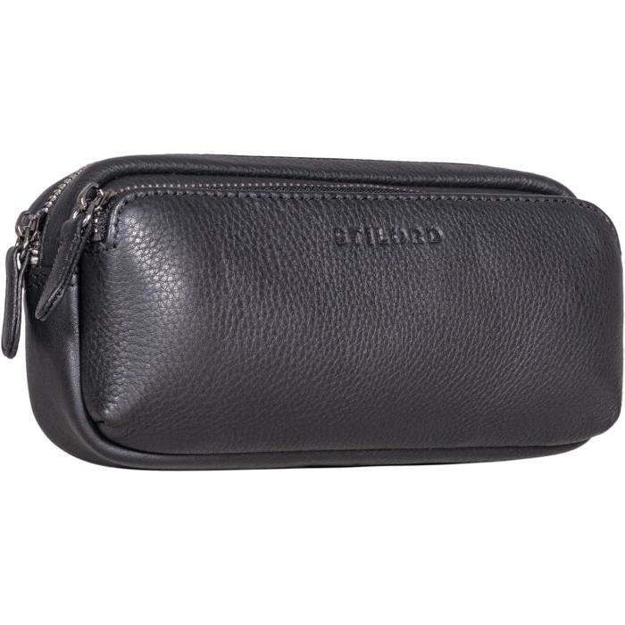 Porte-clés Cuir Véritable Conte Massimo – Fermeture Éclair, Crochets, Poches, Coffret Cadeau, Homme & Femme