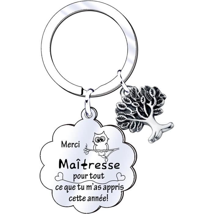 Cadeau maitresse école fin d'année scolaire Porte clés - Merci