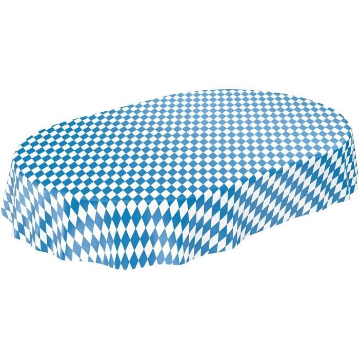 Nappe De Table Oktoberfest - Motif Bavarois Bleu Et Blanc - 183 X 33 Cm - Lavable - 3