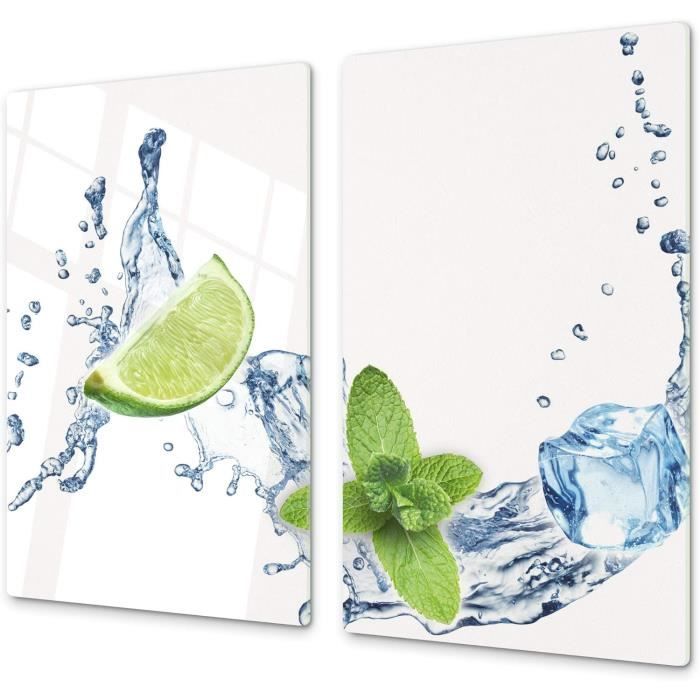 Couvre-Plaques De Cuisson Verre Trempé D05 Café - Protection Plan De Travail 60x52 Cm Ou 2x30x52 Cm