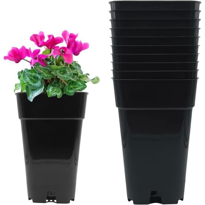 YARNOW Lot De 5 Soucoupes Rectangulaires En Plastique - Pour L'intérieur Et L'extérieur - 18 X 18 Cm