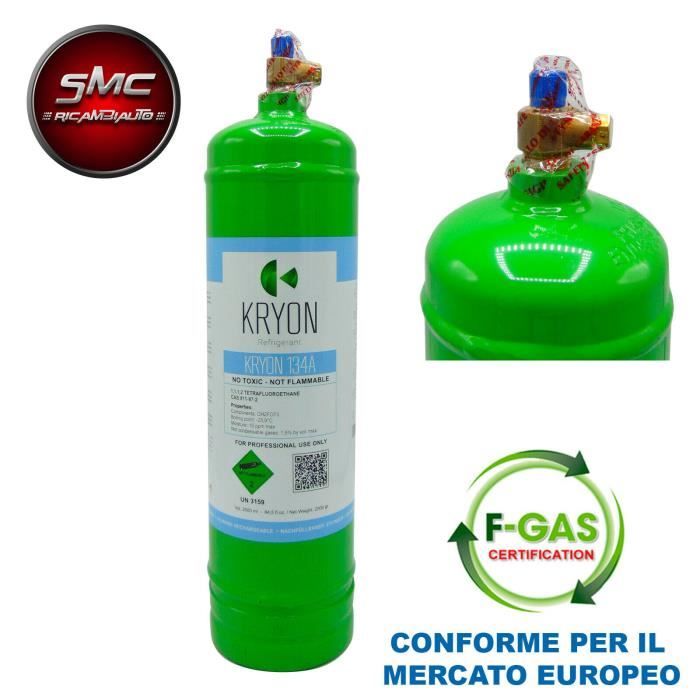 Bouteille Gaz Fluide Frigorigène R134A 2 KG 2,5 Litres Climatiseur Voiture  - Cdiscount Auto