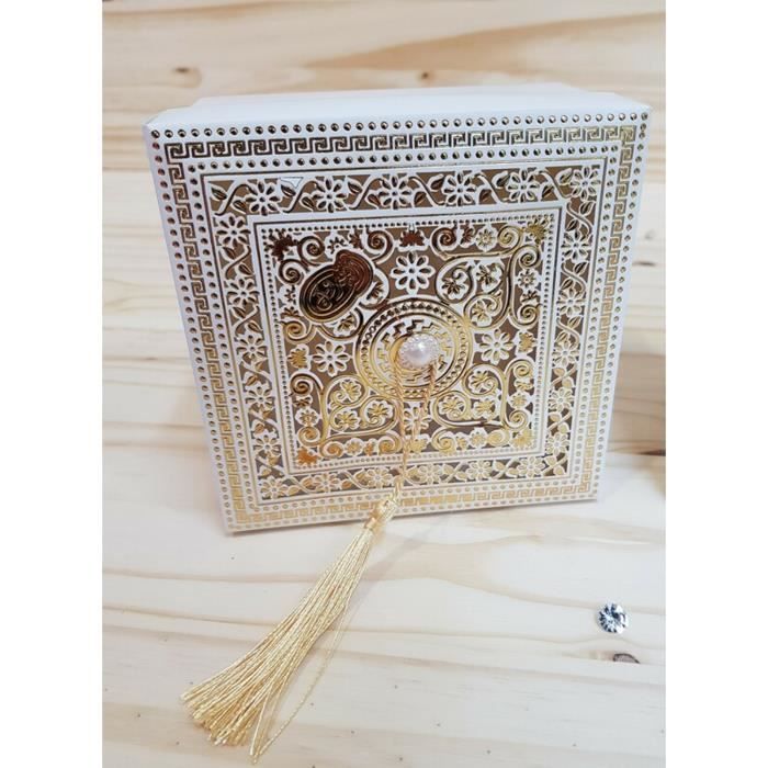 Boite à gâteau coulure Doré pour mariage ou baptême x25 - Maison