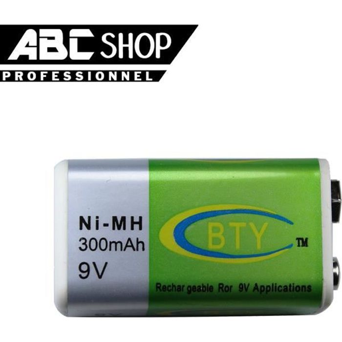1 PILE BATTERIE RECHARGEABLE 9V NiMH 300Mah NiMH 6F22 6LR61 6KR61 6HR61 17R8H Cdiscount Bricolage