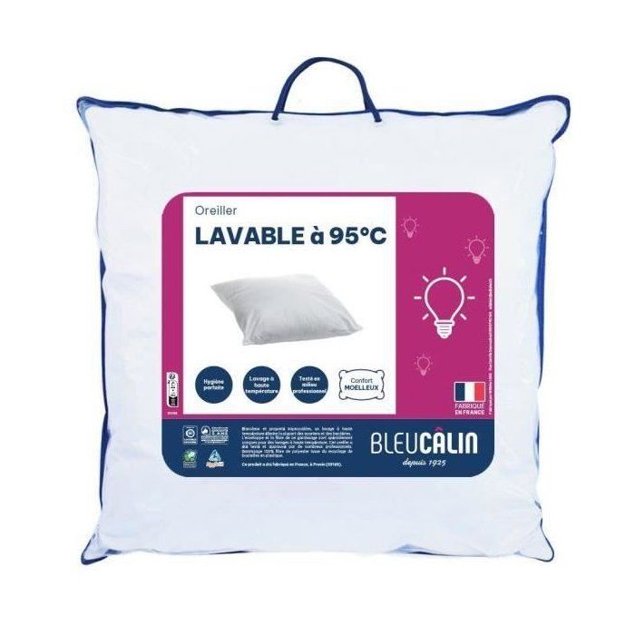 Oreiller Mémoire De Forme Mémofil 60x60 Cm Bleu Câlin – Confort Exceptionnel Made In France