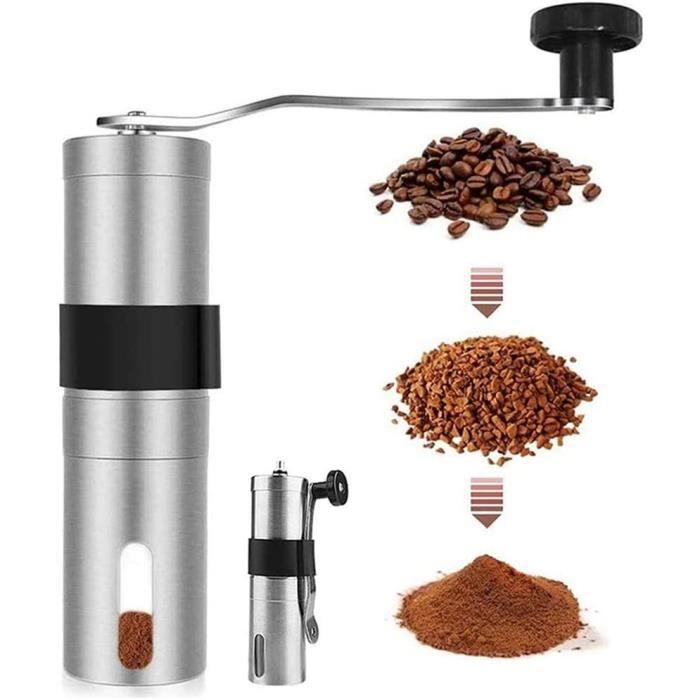 Moulin à Café Manuel Acier Inoxydable Réglable Portable - Broyeur Grains Café Grossier