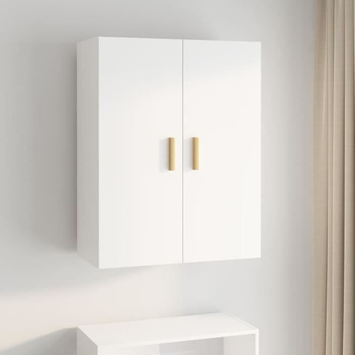 BigBen Armoire murale suspendue Blanc brillant 69,5x34x90 cm A812264
