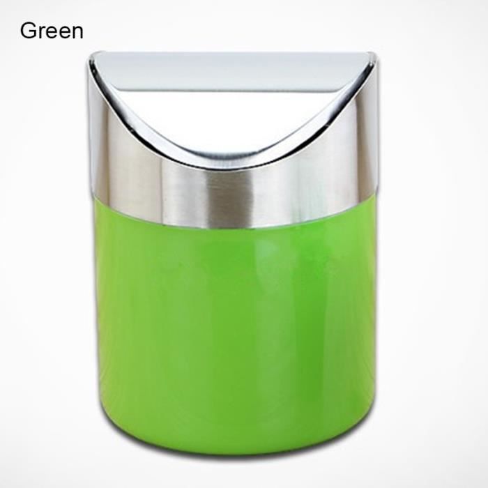 Mini Poubelle De Comptoir En Acier Inoxydable - 12x16,8 Cm, Couvercle Pivotant, Pour Bureau, Cuisine, Salle De Bain - 8