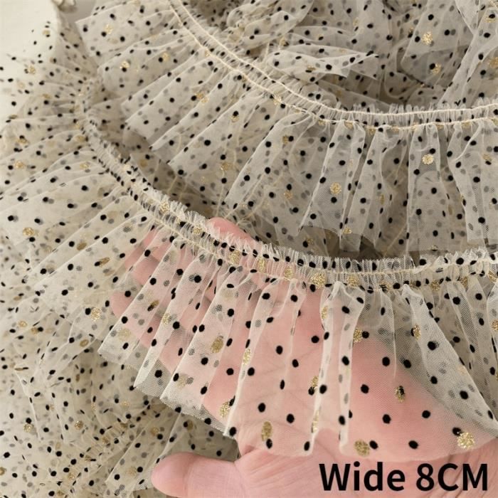 GORGECRAFT Dentelle Dorée 9.1m Largeur 16cm - Ruban Broderie Florale Polyester Vintage Pour Robe Mariée, Couture Et Bricolage