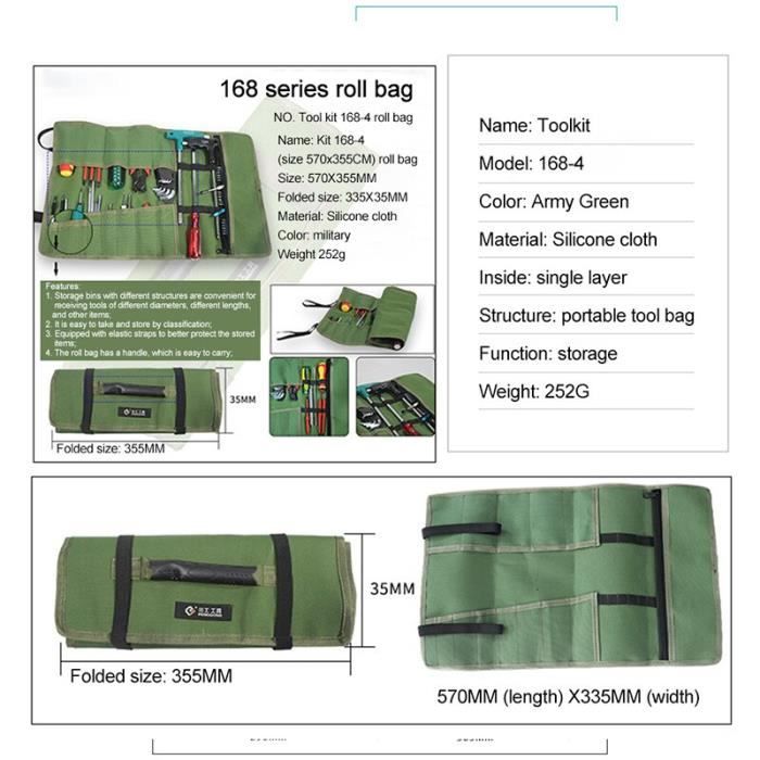Coffret De 16 Outils De Bricolage Vert, Avec Martaeu, Tournevis, Pince Et Valise