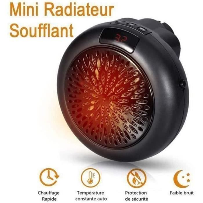 Radiateur Soufflant Electrique Puissance 600 W Mini Chauffage Portable pour Salle de bain Chambre Bureau Appartement Ro62449