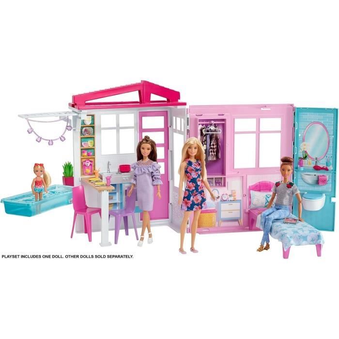 Barbie La Maison à Malibu 6 pièces 25 accessoires 61 cm pour