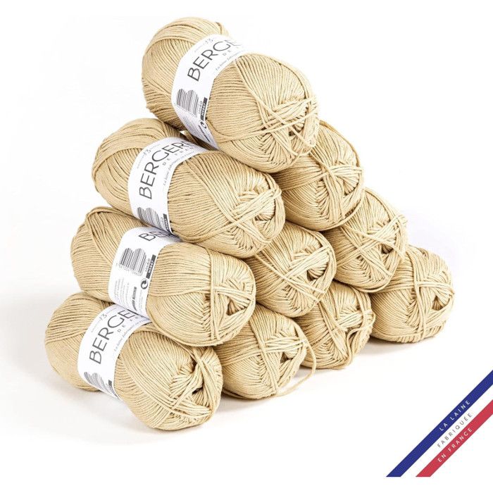 10 plots d lain - Cil - 100% coton bio - 3mm - Tricot t crocht - Brgèr d Franc au millur prix