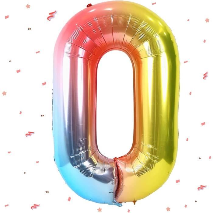 Ballon Chiffre Géant Couleur Argent 102 Cm - Anniversaire - Magie Du Déguisement