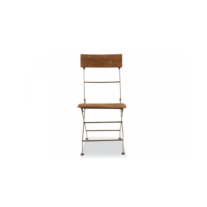 chaise bois fer forgé marron 40x50.5x93.5cm -  marron - décoration d'autrefois