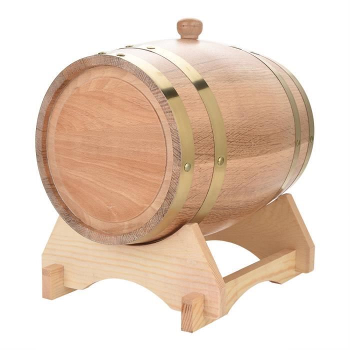Tonneau de Vin en Bois de Chêne Vintage pour Bière, Whisky, Rhum, Port