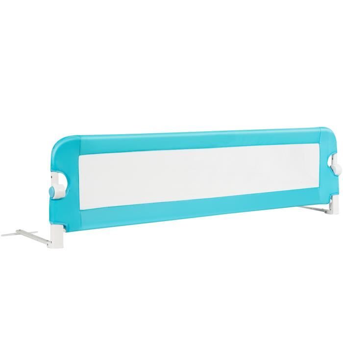 Barrière De Lit Bébé DREAMADE 105cm - Pliable, Hauteur 42cm - Filet Transparent - Fixation Facile