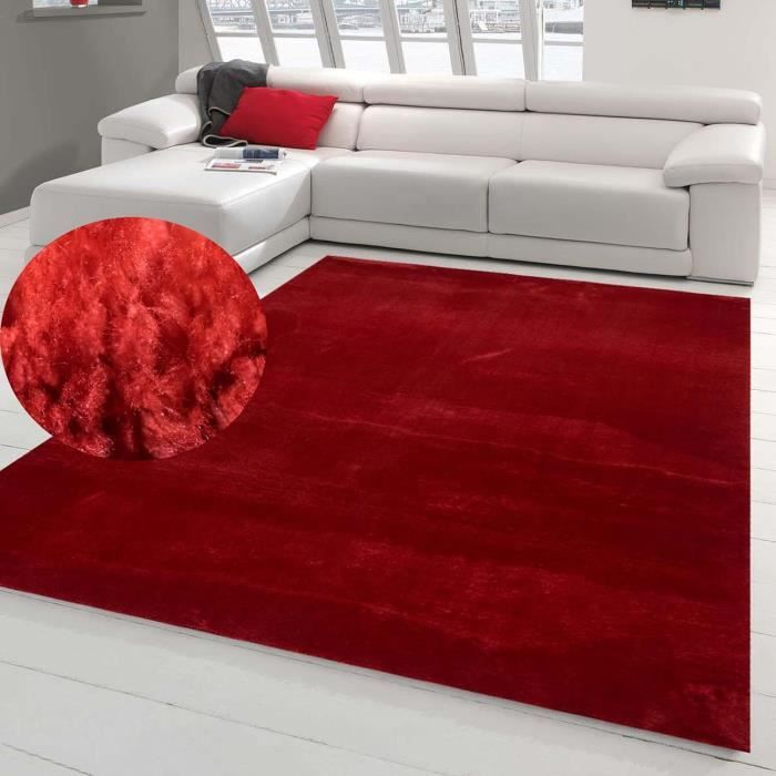 Types Rouge Tapis Shaggy Salon De Tapis Moquette Flokati En Rouge, 120 X 170 Cm ...