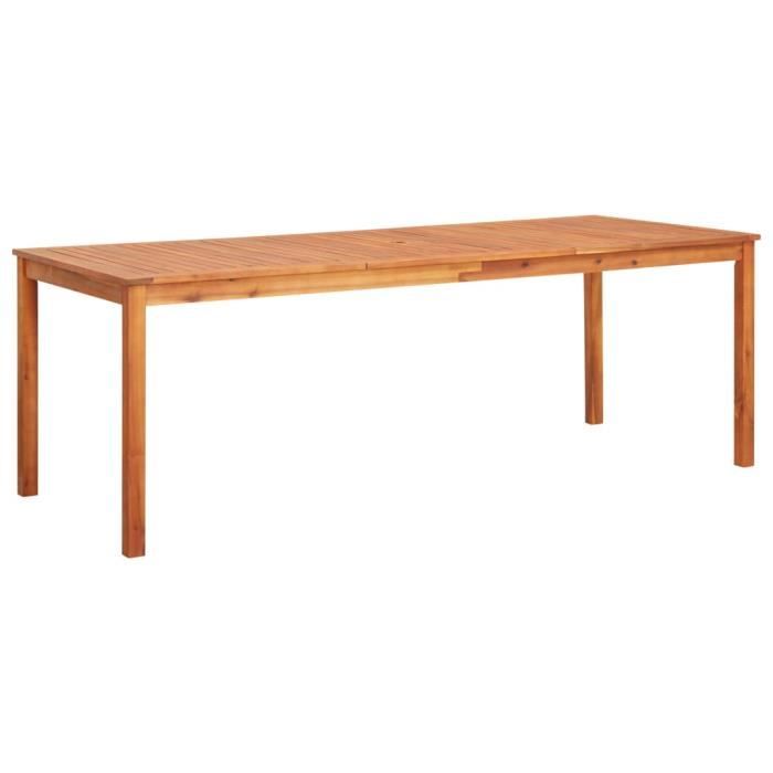 famirosa table de jardin 215x90x74 cm bois d'acacia massif-963