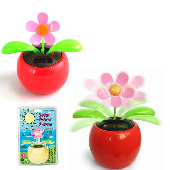 Fleur Solaire Dansante Pour Tableau De Bord - Décoration Amusante Voiture/Bureau - 10x12x11cm