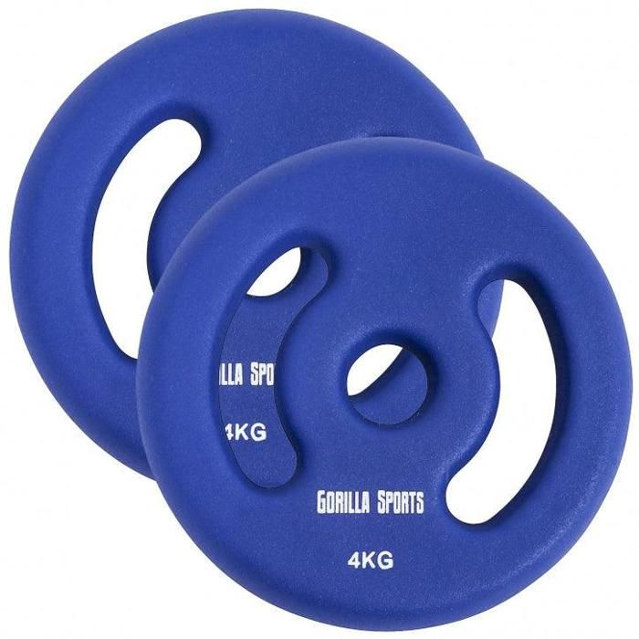 Gorilla Sports - Lot De 2 Disques Poids En Néoprène - 1/2/3/4/5 Kg - Pour Haltères Et Musculation à Domicile