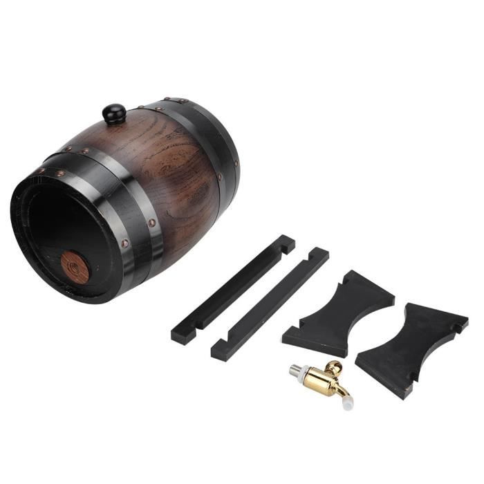 Tonneau à Vin En Chêne 1L 1.5L Ou 3L Avec Robinet Et Support - Baril De Vieillissement Whisky Bière