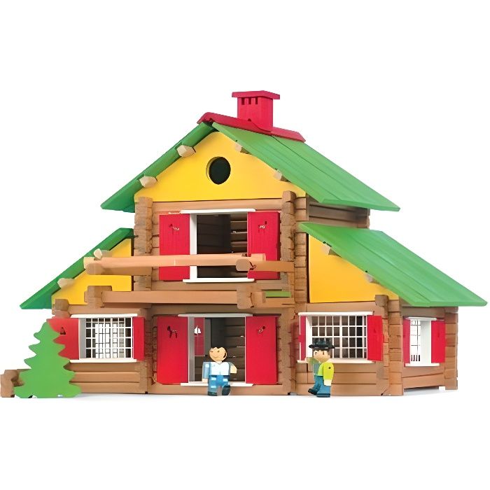 jeujura - jouet en bois - chalet suisse - 240 pieces j8005