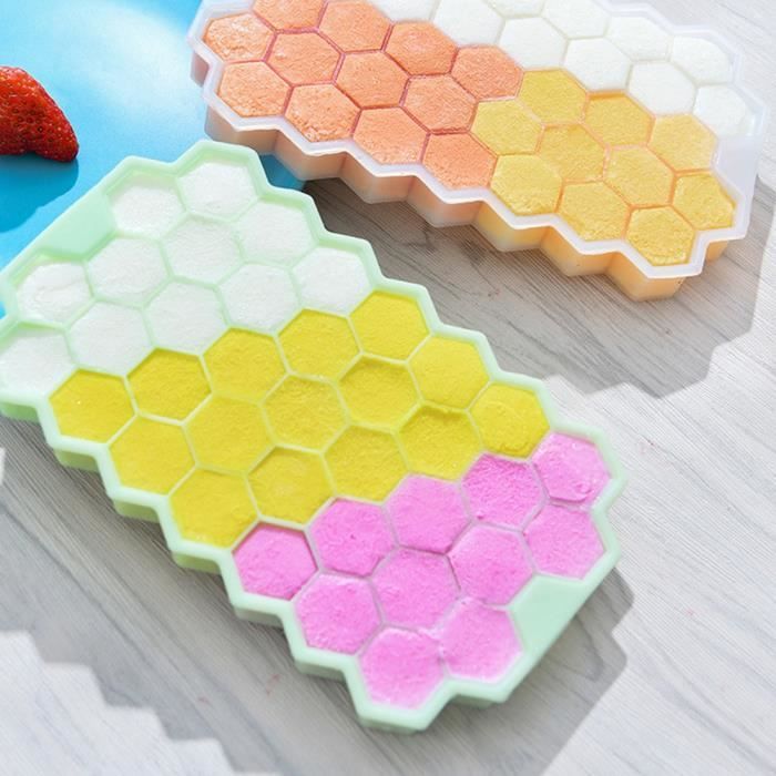 Moule à Glaçons Vertical Silicone 2024 - 3 Bacs Empilables 7/21 Compartiments - Couvercle Anti-Goût