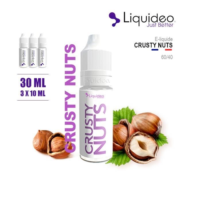 E-LIQUIDE SAVEUR CRUSTY NUTS - NOISETTES 30ML EN 6MG DE NICOTINE - 3 X 10  ML - ELIQUIDE MARQUE LIQUIDEO - Cdiscount Au quotidien