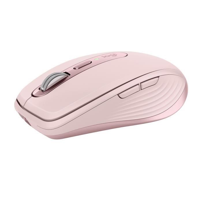 Souris sans fil - Logitech - MX Anywhere 3 - Ergonomique - Bluetooth - USB - Rose