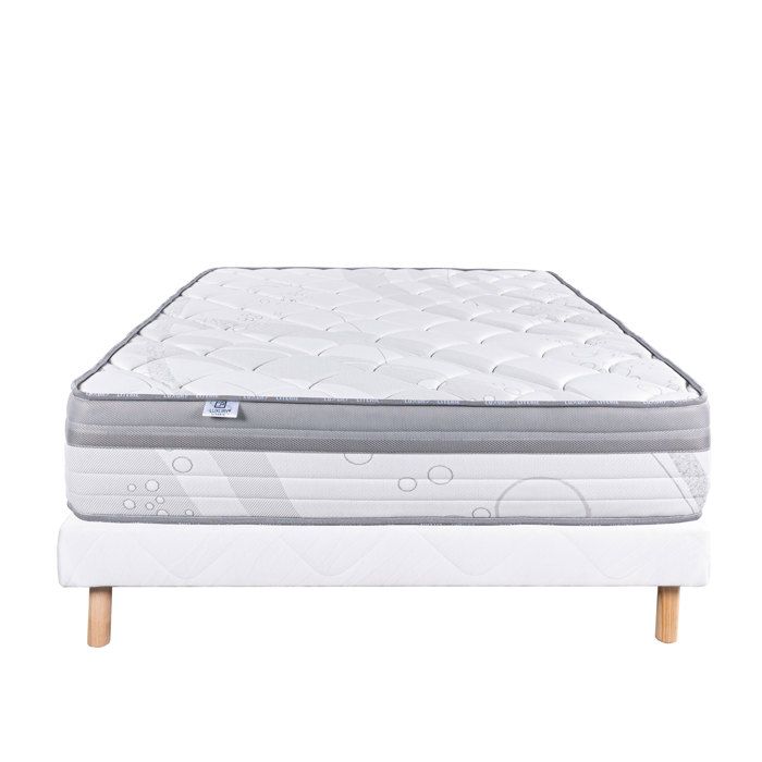 LUXURY LITERIE - Ensemble matelas + sommier - RELAXATION - 160 x 200 cm - Tapissier - Ferme - Face été/hiver