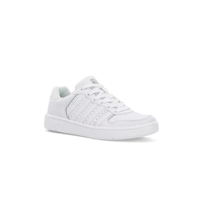 K-SWISS Chaussures K-Swiss Court Palisades 06931117M - Homme - Blanc - Cuir - Lacets - Plat