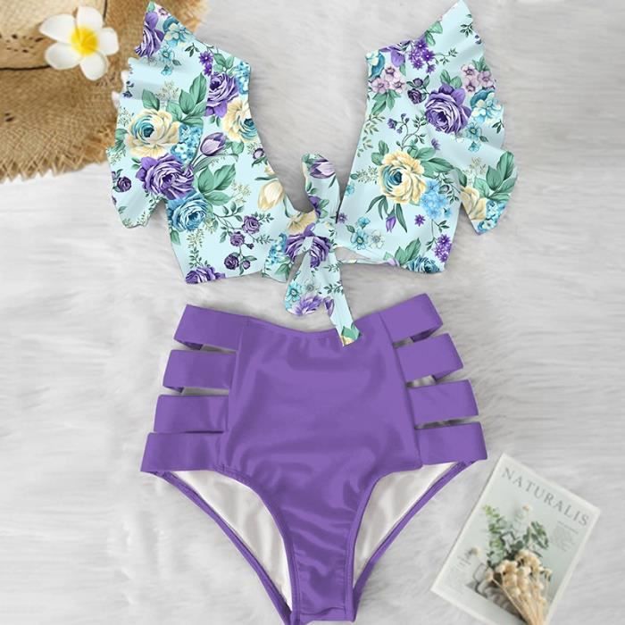 Bas De Bikini H&M Taille 8 - Volants, Couleur Beige, Taille Basse, Neuf Avec étiquettes