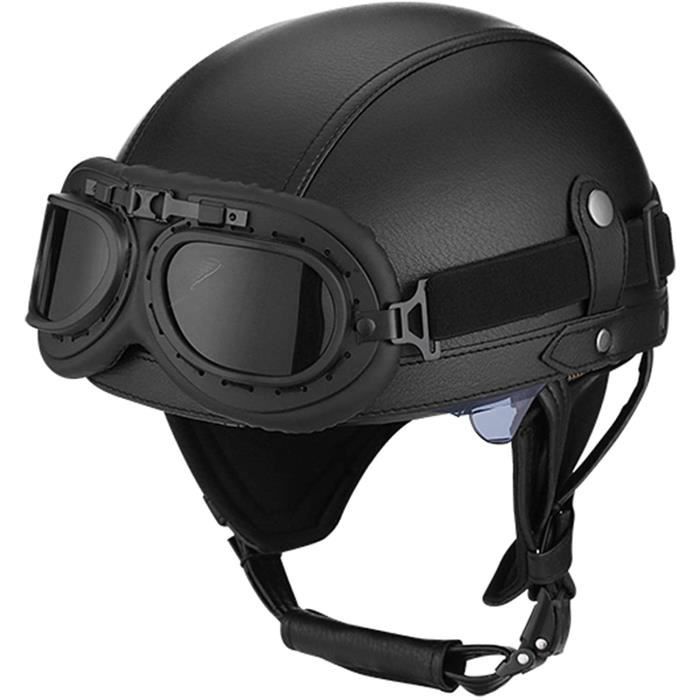 Casque Moto Jet Open Face Vintage - Homologué ECE, Pour Scooter, Chopper - Homme Et Femme, Quatre Saisons