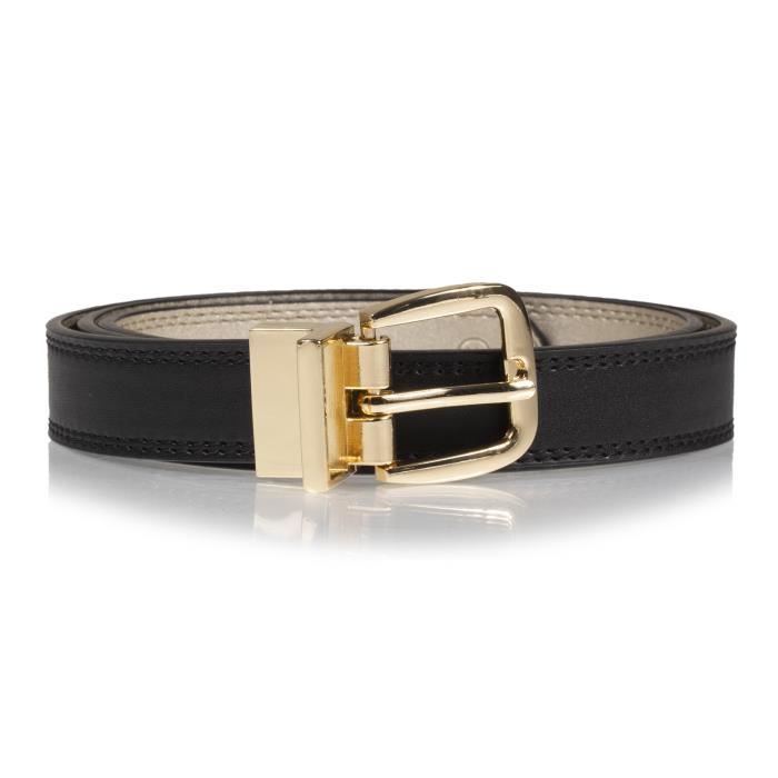 Fine ceinture femme en cuir python, boucle torsadée - 9082