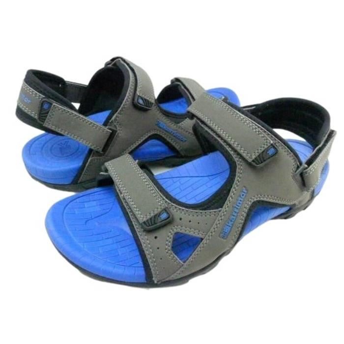 sandales de randonnée mixte gris foncé et bleu