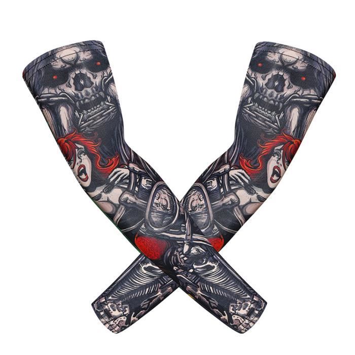 Manchon De Bras De Tatouage Tribal Sports Farm - Anaheim Angels - Bleu Et Rouge - NEUF