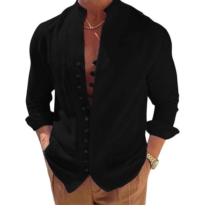 Col Mao Homme Chemise Homme Col Mao Manches Longues Surchemise