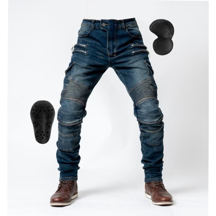 YFFS Pantalon Moto Femme Jeans Respirant Avec Protections Amovibles - Noir L - Confort Et Sécurité