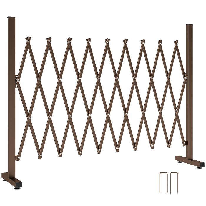 Outsunny - barrière - Métal - 250x31x104cm - Marron
