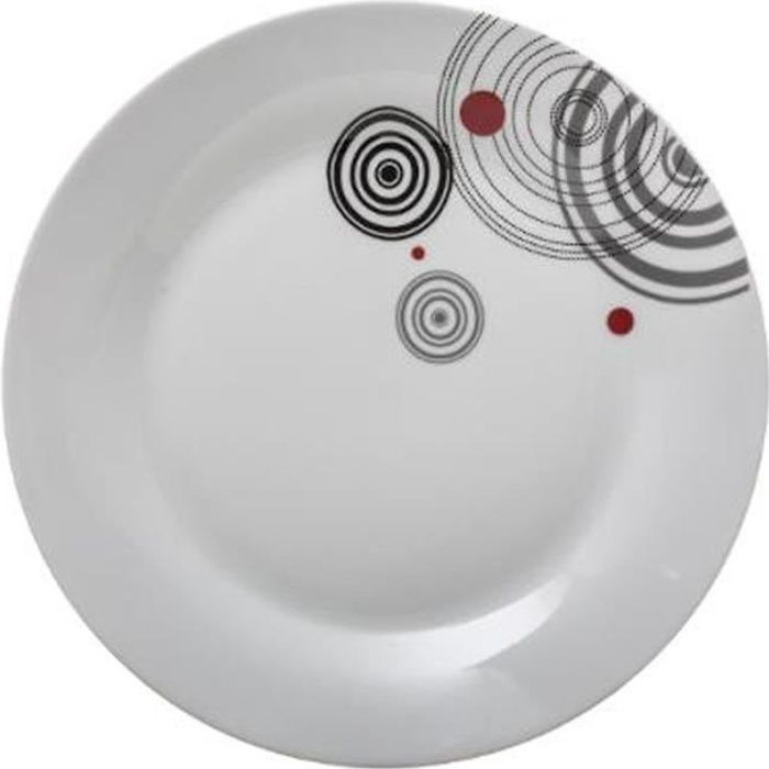 aro Assiette plate, porcelaine, Ø 27 cm, blanche, 6 pièces