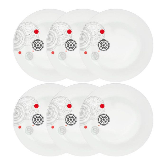 Lot de 6 Assiettes Plates Instant 27cm Blanc Lot de 6 Assiettes Plates Instant 27cm Blanc