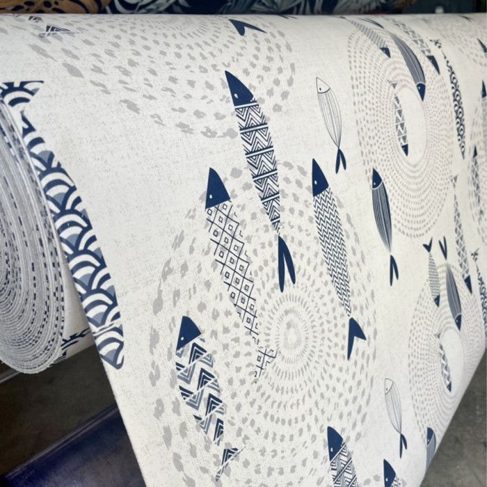 Nappe Bulgomme imprimée Poissons - Au mètre - 140 x 140 cm