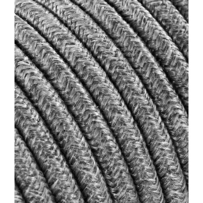 Câble D'ampoule Vintage 3 Conducteurs - Noir Et Blanc - Longueur Au Choix (1 à 10m) - Neuf